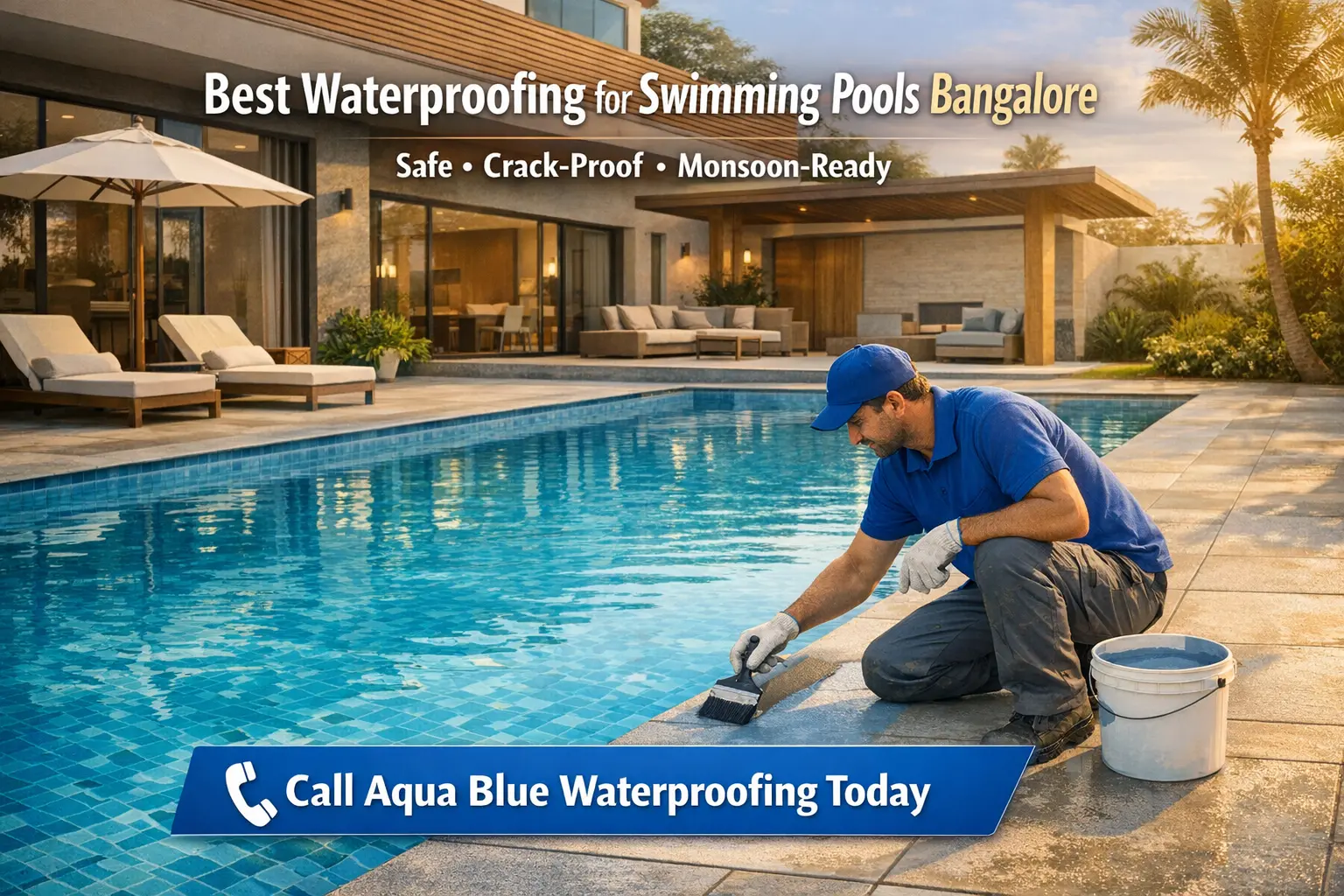 Best waterproofing for swimming pools Bangalore – professional pool waterproofing service by Aqua Blue Waterproofing