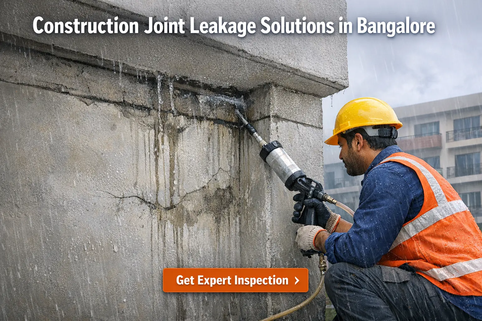 Construction joint leakage waterproofing in Bangalore by Aqua Blue Waterproofing