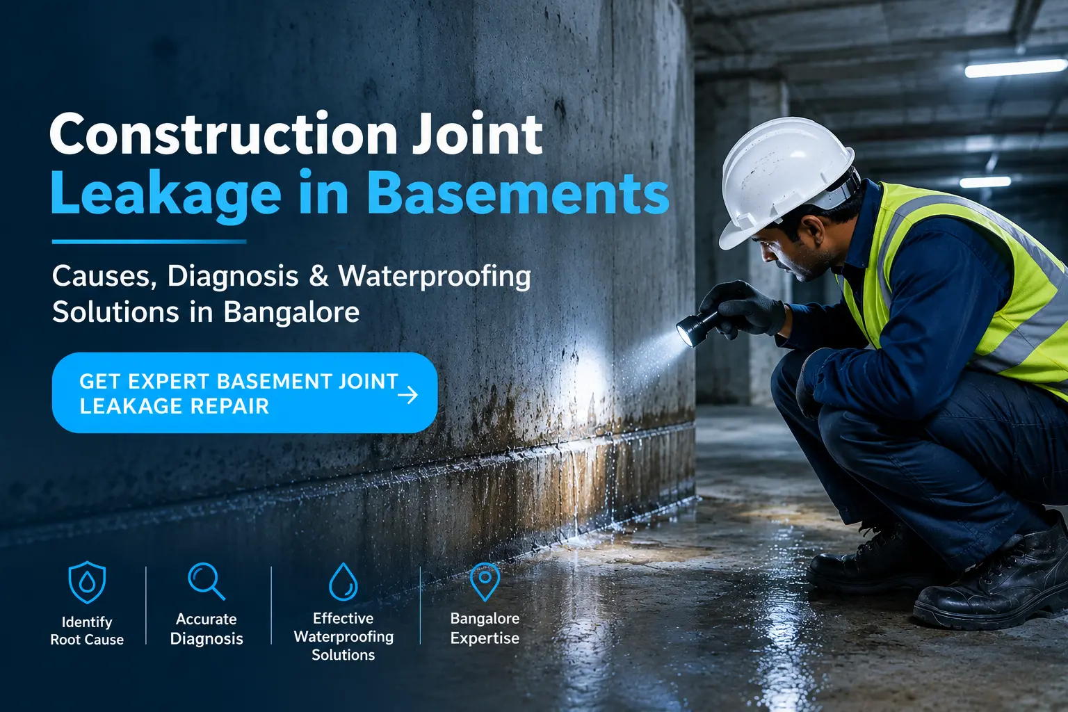 Construction Joint Leakage in Basements in bangalore